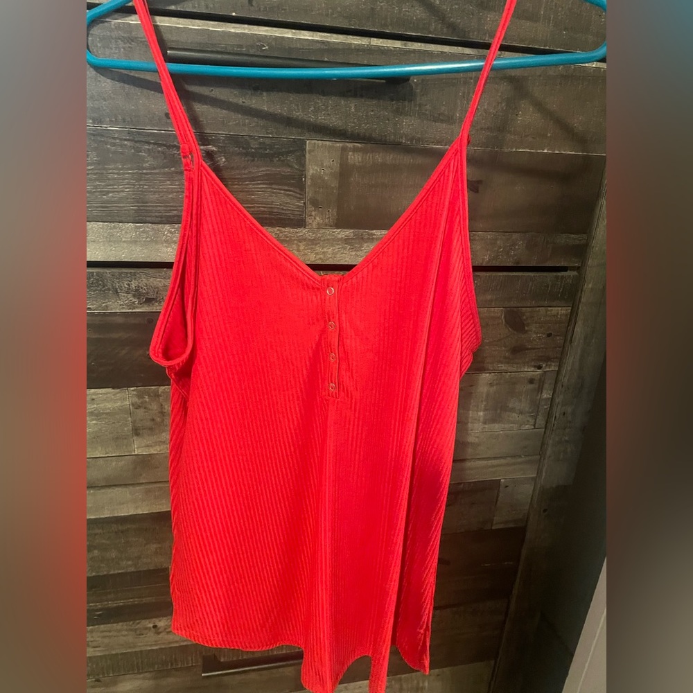 Boutique Henley tank top